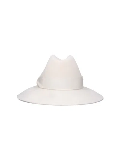 Borsalino Monica Ribbon Hat In White