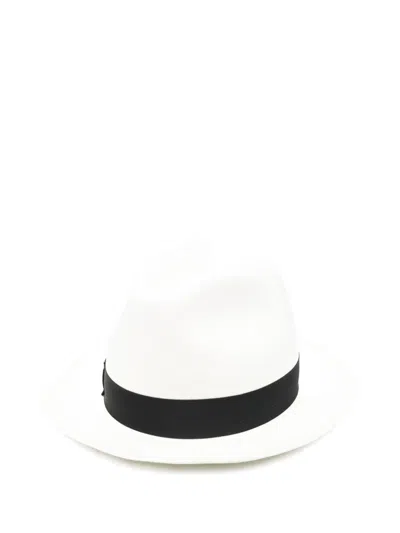 Borsalino Monica Straw Hat In White