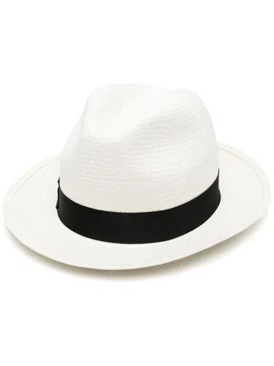 Borsalino Monica Straw Panama Hat In Black