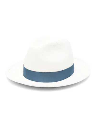 Borsalino Monica Panama Straw Hat In Azul