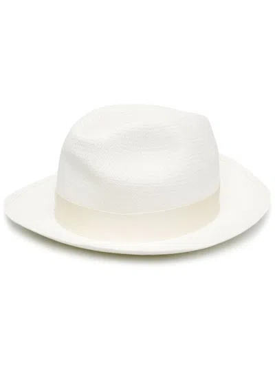 Borsalino Monica Straw Panama Hat In White