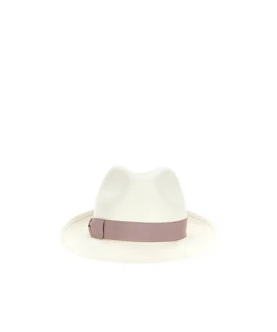 Borsalino Panamanian Soft-rimmed Hat In White