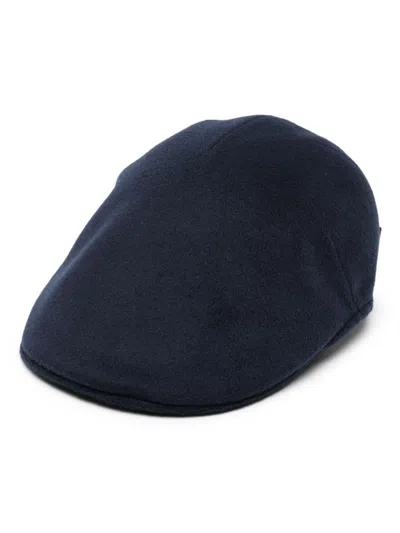 Borsalino Paris Cashmere Beak Cap In Blue