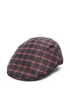 Borsalino Checked Cap Featuring Curved Brim In Brown