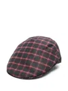 Borsalino Checked Cap Featuring Curved Brim In Brown