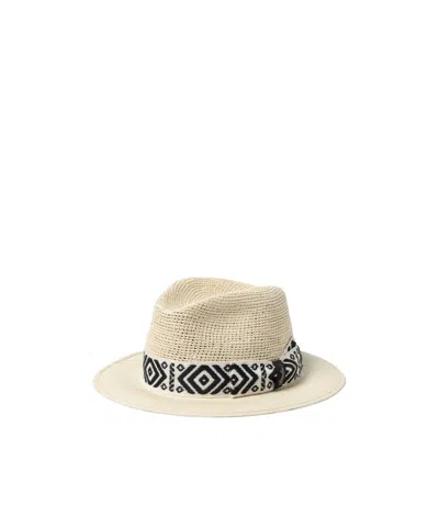 Borsalino Pattern Straw Hat In Nude