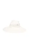 Borsalino Perforated Wide-brim Hat In White