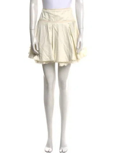 Pre-owned Borsalino Pleated Accents Mini Skirt In Neutral
