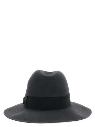 Borsalino Q.s. Folar Liscio Hats Gray In Black