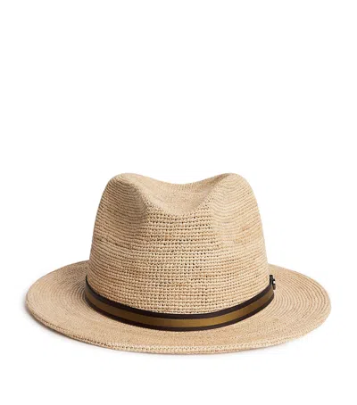 Borsalino Raffia Crocheted Argentina Hat In Brown