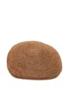 Borsalino Rafia Crochet Flat Beret Hat In Brown