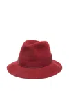 Borsalino Ribbon-detail Felt Hat In Red