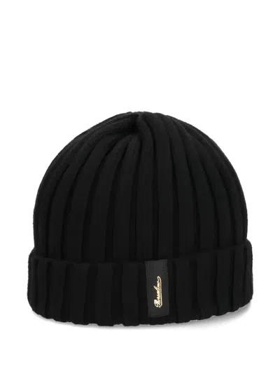 Borsalino Ribbed Beanie In Black