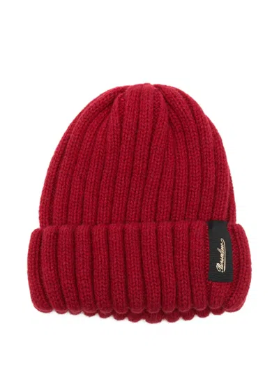 Borsalino Ribbed Cashmere Beanie In Red