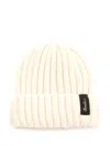 Borsalino Ribbed Cashmere Beanie In White