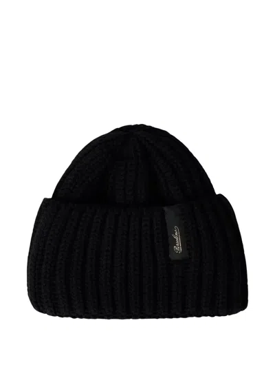 Borsalino Ribbed Knit Beanie In Nero