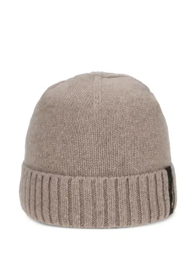 Borsalino 로고 라벨 골지 비니 In Metallic