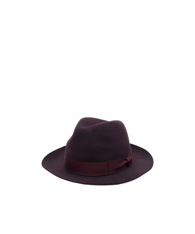 BORSALINO RIBBON DECORATED HAT