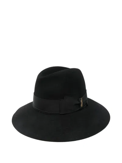BORSALINO RIBBON-DETAIL FELT HAT