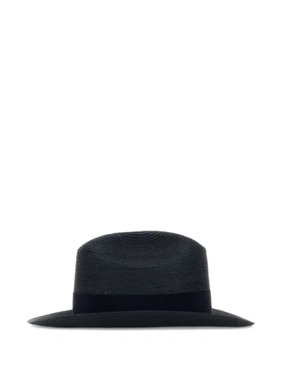 Borsalino Ribbon-detail Hat In Blue