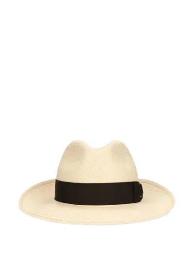 Borsalino Ribbon-embellished Hat In Neutral