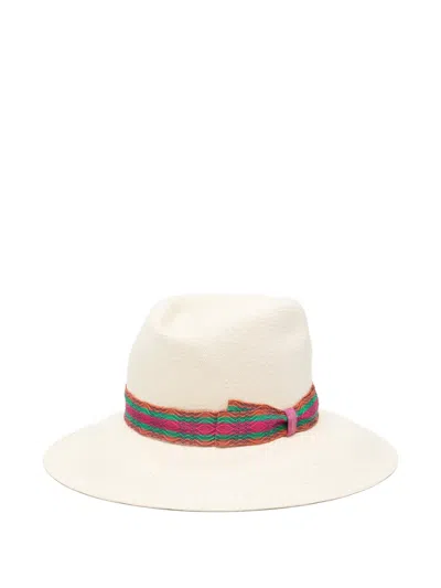 Borsalino Ribbon Hat In White