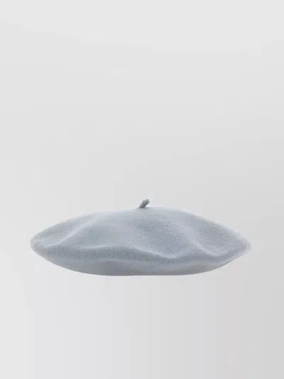 Borsalino Round Wool Beret Top Stem In Blue