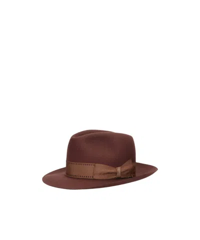 Borsalino Same Color Hatband In Brown