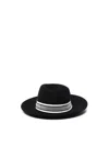 Borsalino Shaved Felt Hat With Shaved Imitation Belt In Black