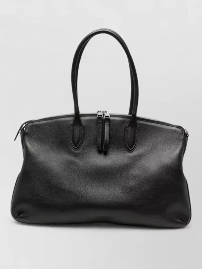 Borsalino Grained-texture Duffle Bag In Brown