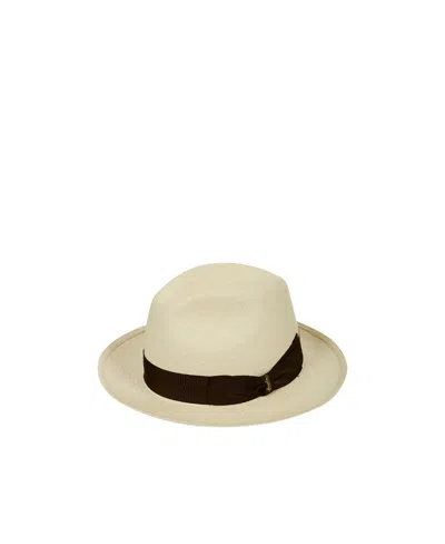 Borsalino Side-bow Straw Sun Hat In Nude