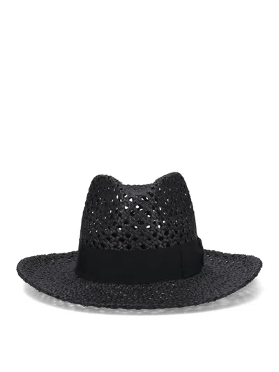 Borsalino Ventilated Panama Hat In Black