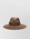 Borsalino Sophie Bow Ribbon Wide Brim Hat In Brown