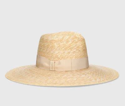 Borsalino Sophie Braided Straw In Natural, Cream Hat Band