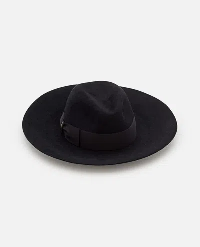 Borsalino Sophie Brushed Felt Large Brim Hat In Black