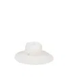 Borsalino Wide Brim Straw Hat With Ribbon Detail In White