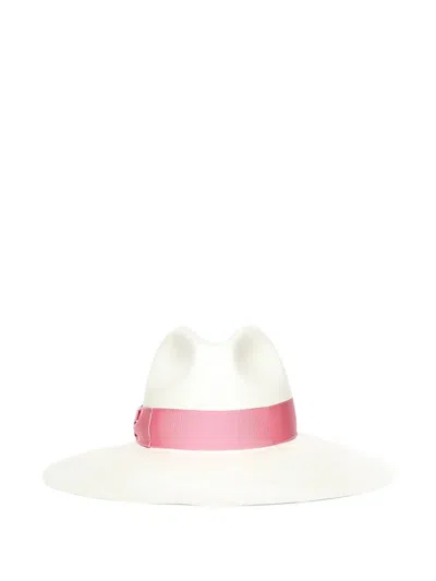 Borsalino Sophie Panama Wide-brim Hat In White