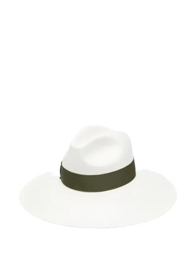 Borsalino Sophie Ribbon Panama Hat In White