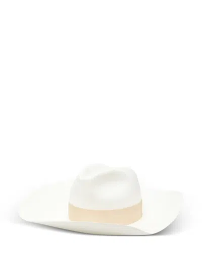 Borsalino Sophie Ribbon-detail Hat In White