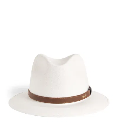 Borsalino Straw Country Panama Hat In White