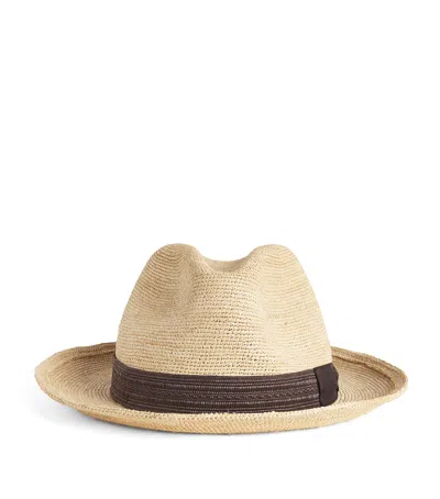 Borsalino Straw Federico Panama Hat In Brown