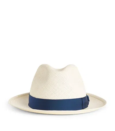 Borsalino Straw Federico Panama Hat In White