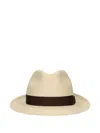 Borsalino Straw Fedora Hat In Neutral