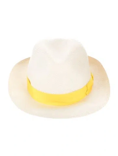 Pre-owned Borsalino Straw Fedora In Neutral
