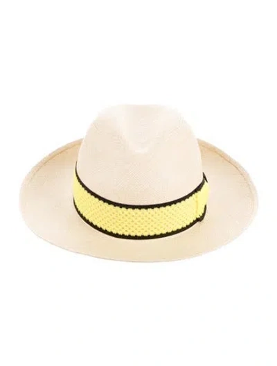 Pre-owned Borsalino Straw Hat In Yellow