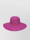Borsalino Straw Panama Hat Leather Strap In Purple
