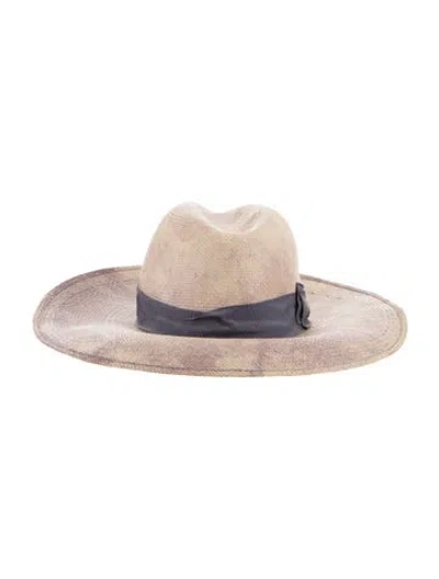 Pre-owned Borsalino Straw Sun Hat In Neutral