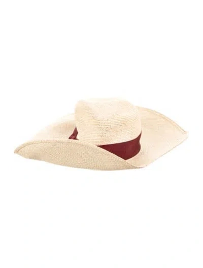 Pre-owned Borsalino Straw Sun Hat In Neutrals
