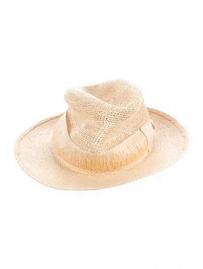 Pre-owned Borsalino Straw Sun Hat In Neutrals