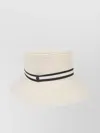 Borsalino Striped Band Ribbon Detail Wide Brim Hat